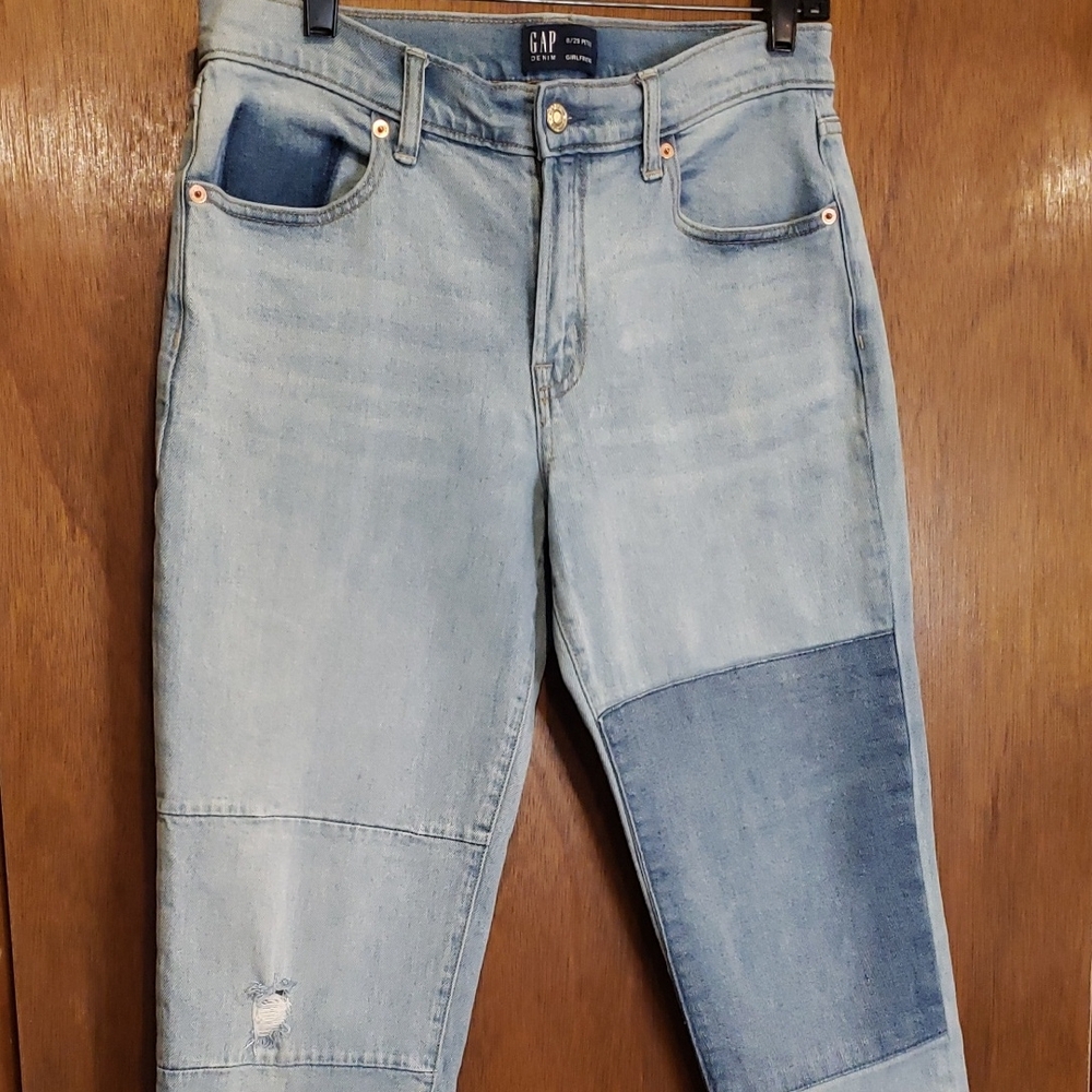 GAP Women's Light Blue Patch Ankle Jeans